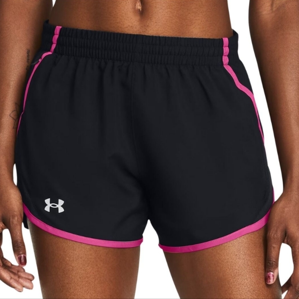 Under Armour Women's Black and Pink Shorts
